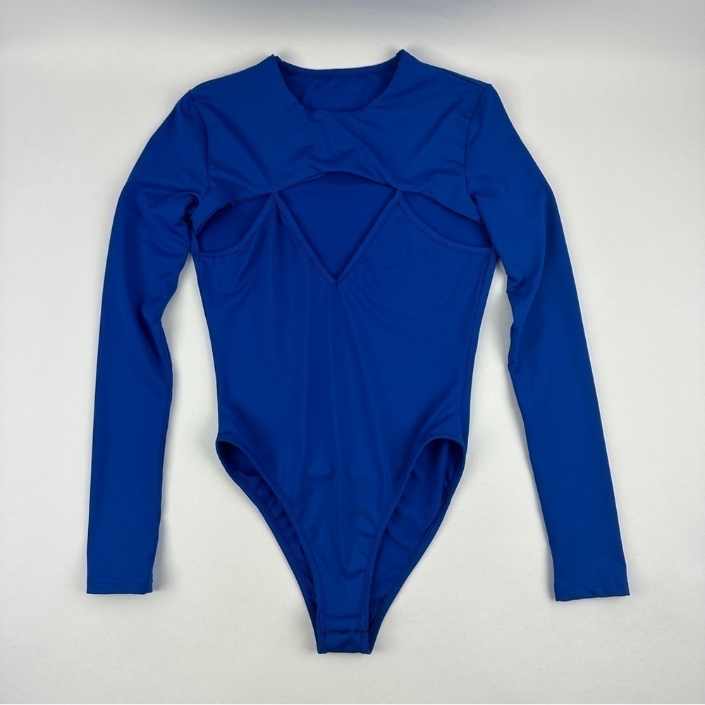 Bodysuit Womens Blue Long Sleeve